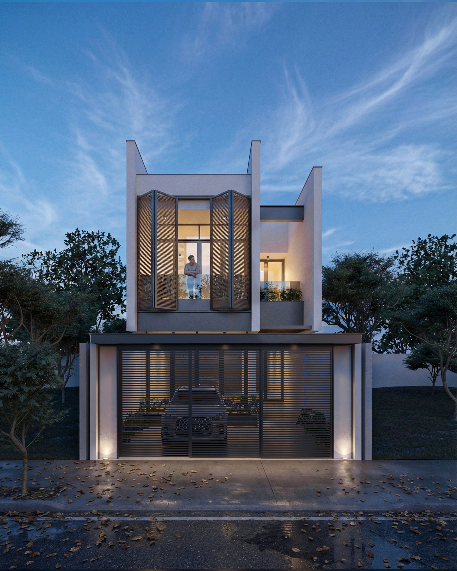 02 exterior nocturno vivienda sa